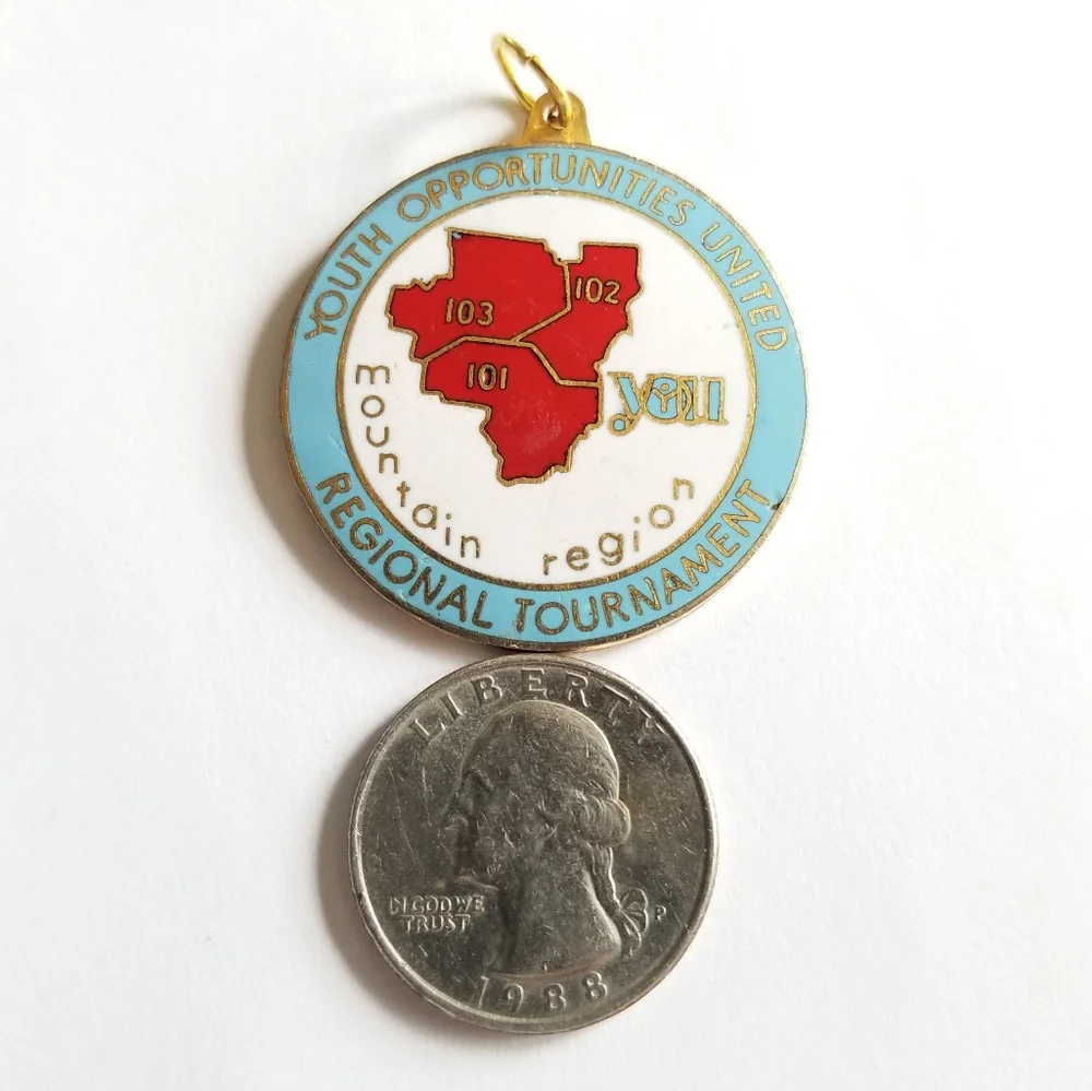 Vintage Volleyball pendant charm Youth opportunities united YOU